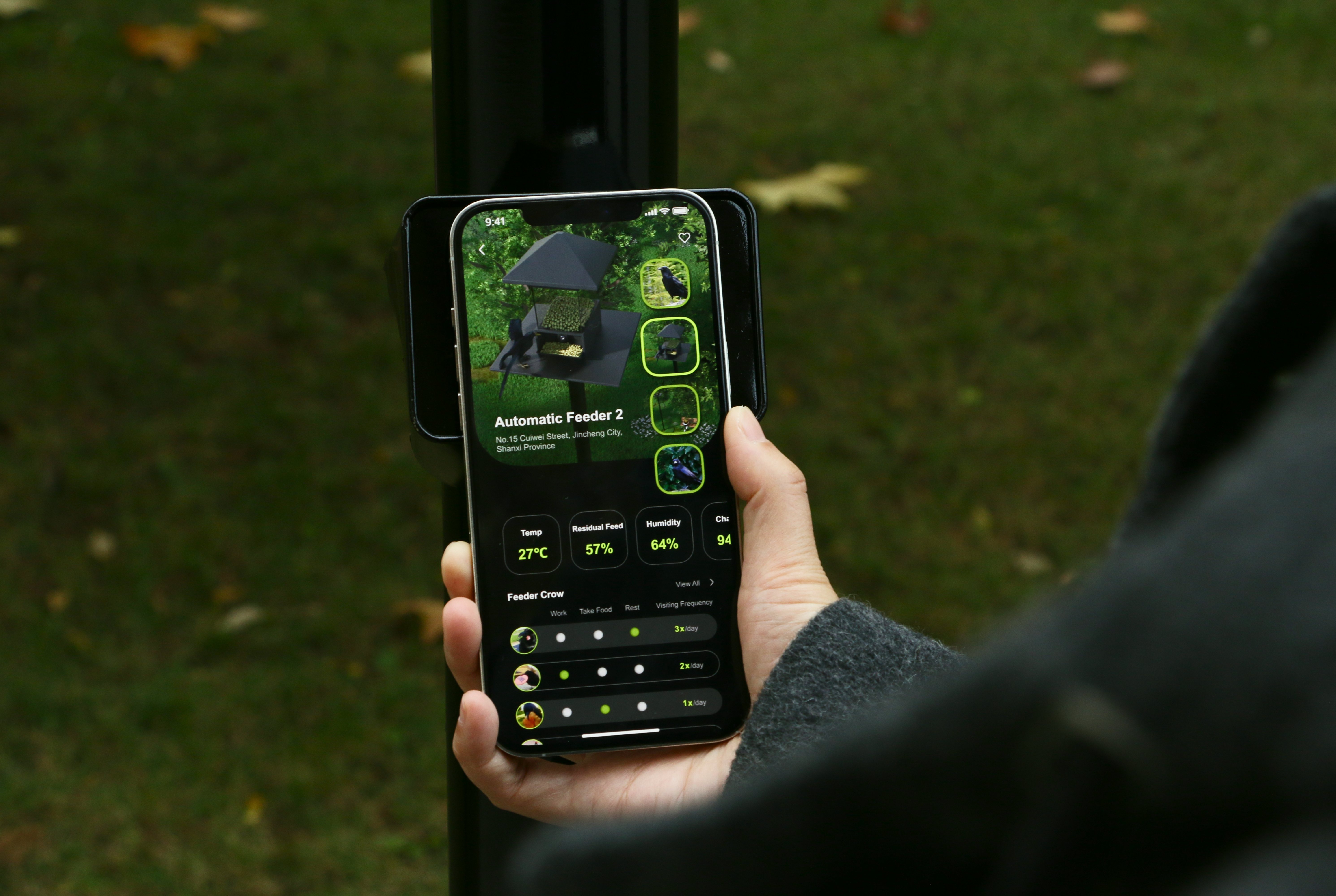 WasteWarden app use scenario showing a resident interacting with the community waste sorting service.